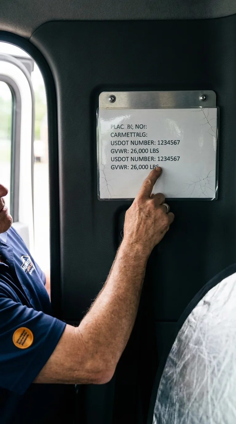 USDOT licensing placard verification in Brielle